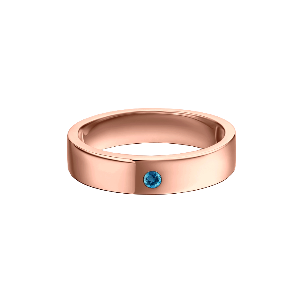 anel reto ouro rosa com 1 topázio