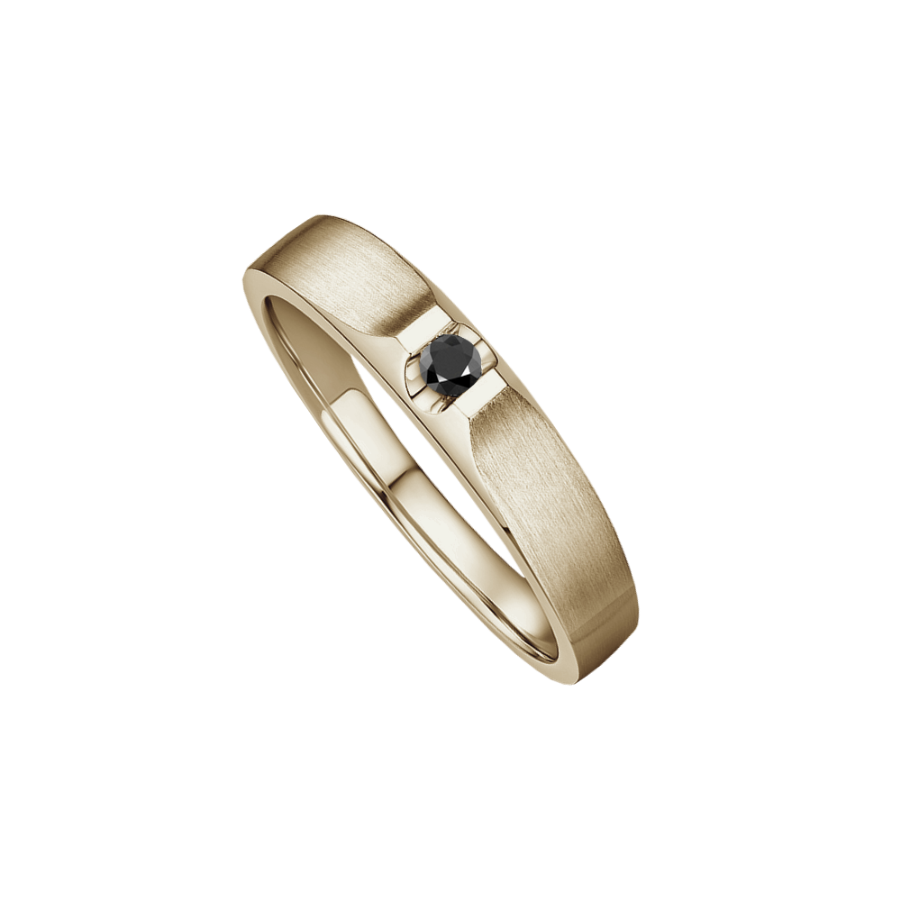 anel fosco ouro champanhe e diamantes negro