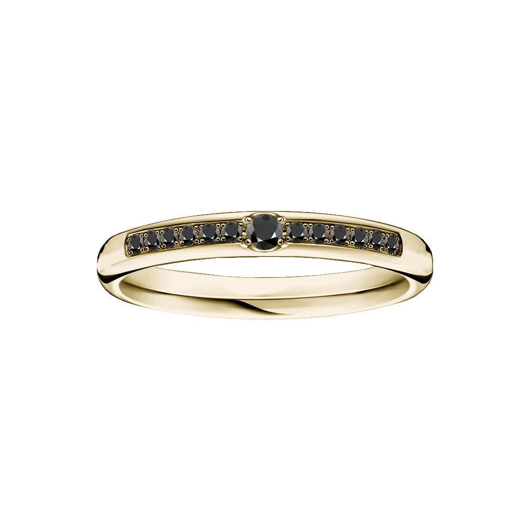 anel ouro sephia champagne e diamantes negros