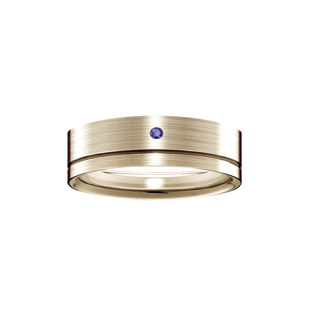 anel ouro champanhe/nobre 5,5 mm com ametista