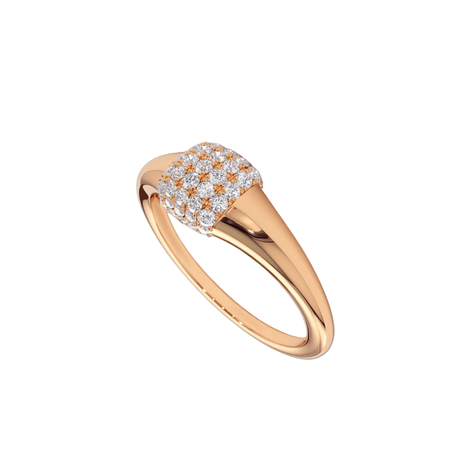 Anel de Diamantes, Ouro Rosa - FLORIDIAN Signet
