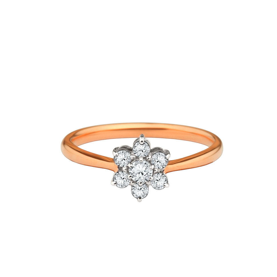 anel chuveiro ouro rosa, diamantes