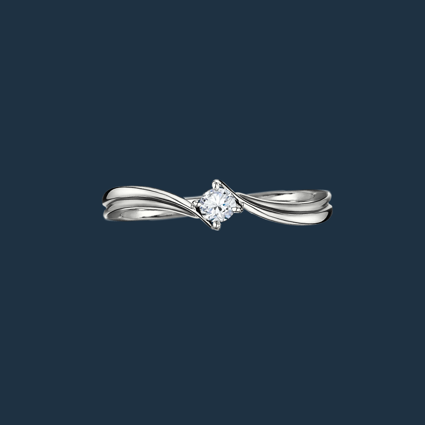 anel solitário ouro branco com 1 diamante