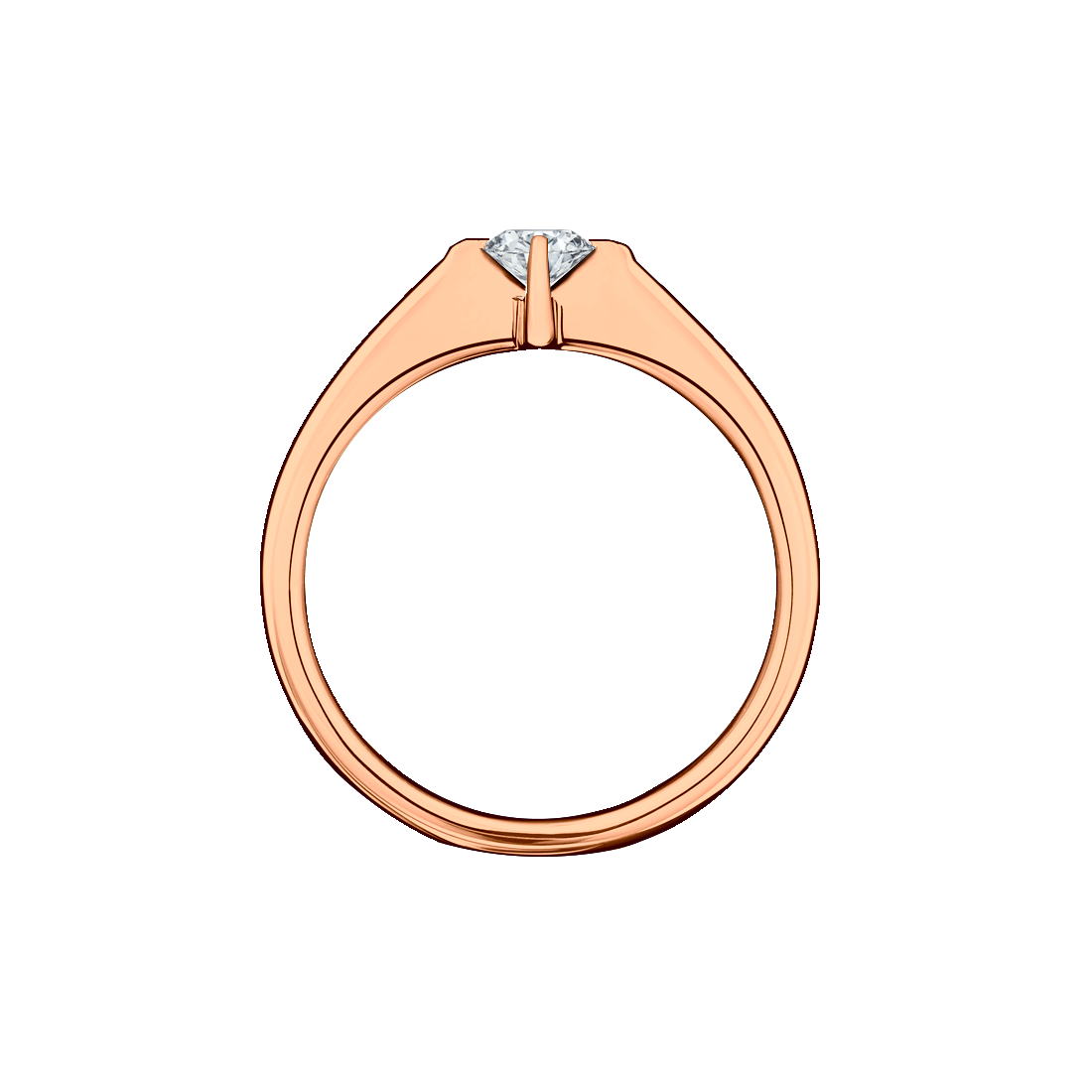 Anel Solitário Ouro Rosa de Diamante 15 pontos - ASTÉRI