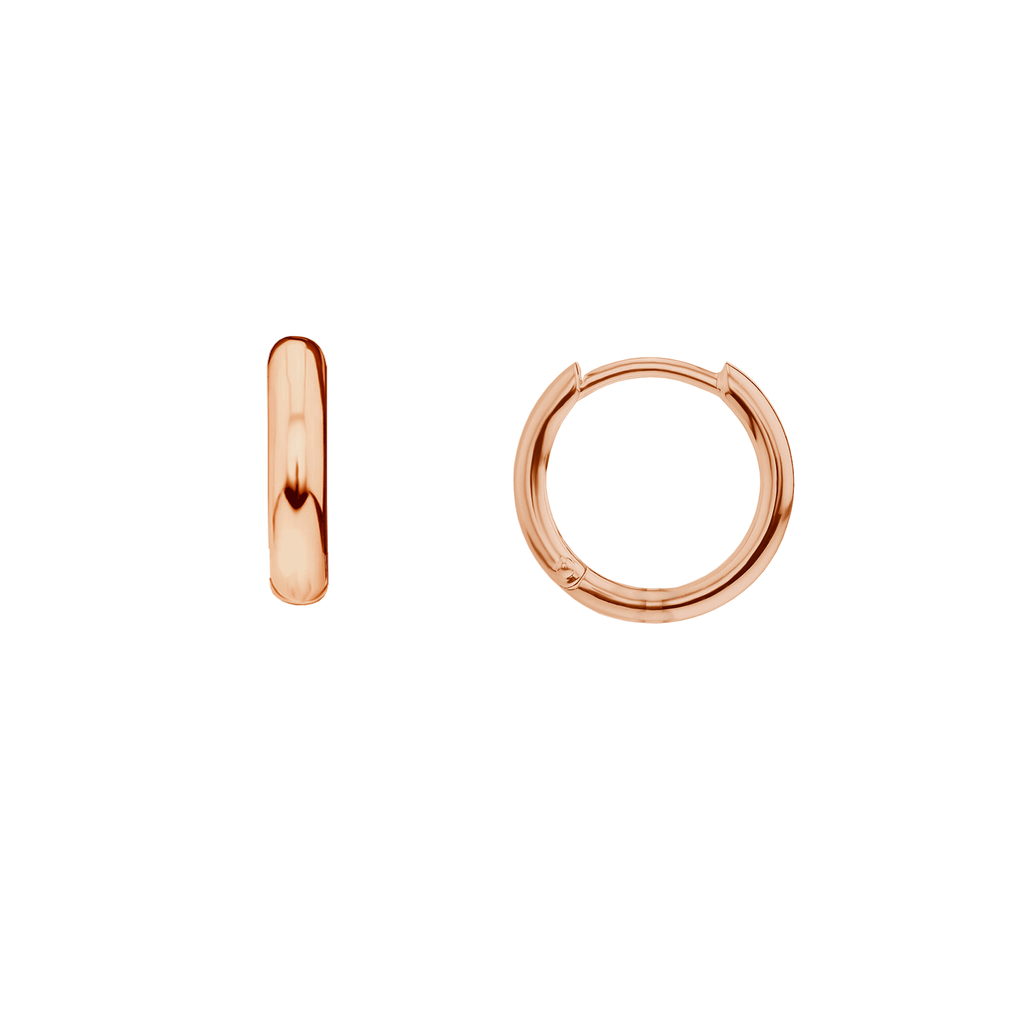 brinco argolas arredondadas ouro rosa