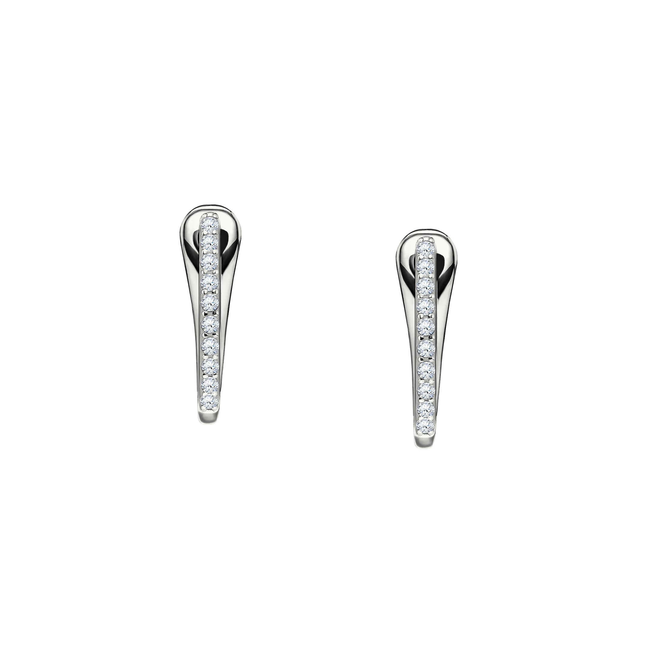 brinco de argolas ouro branco e diamantes
