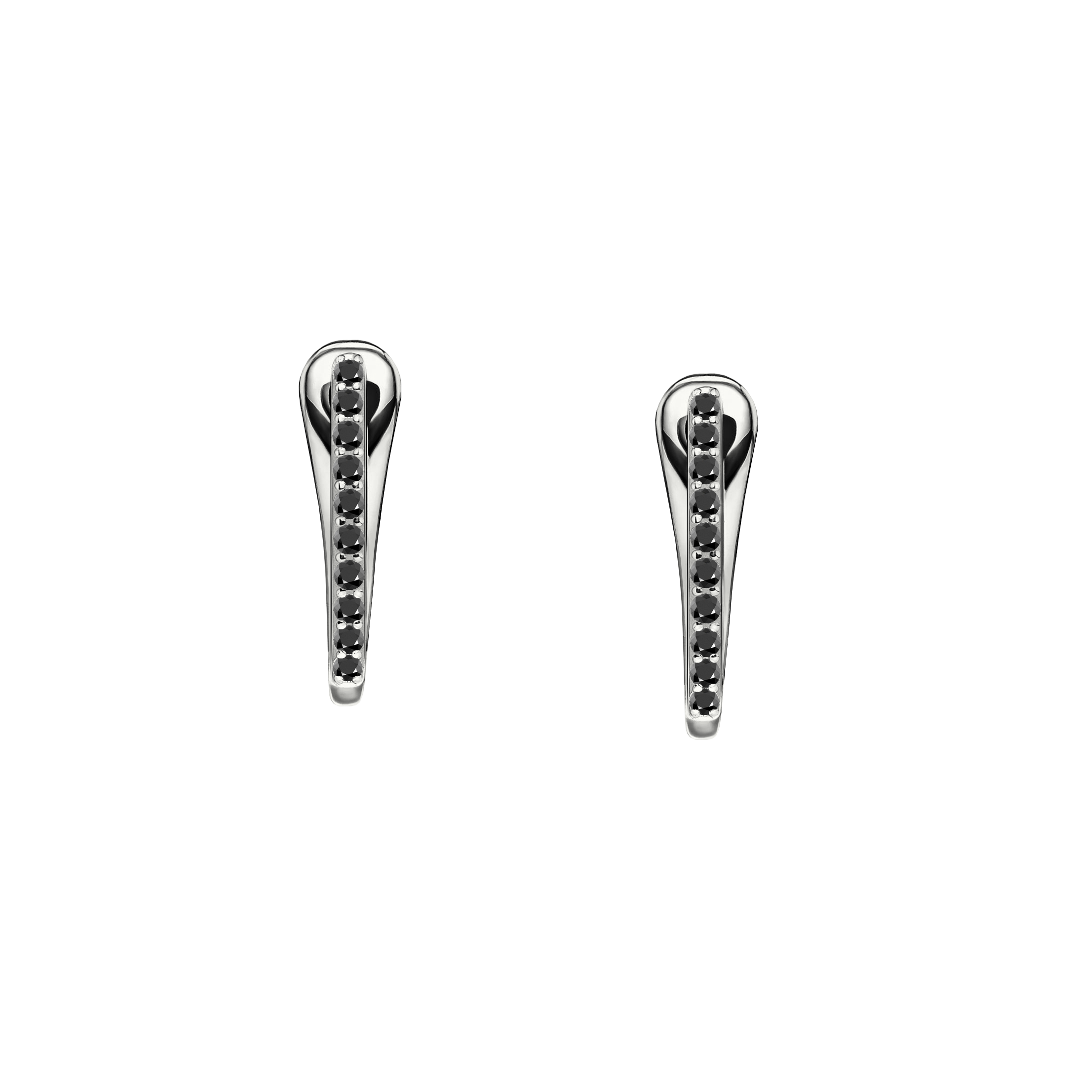 brinco masculino ouro branco e diamantes negros