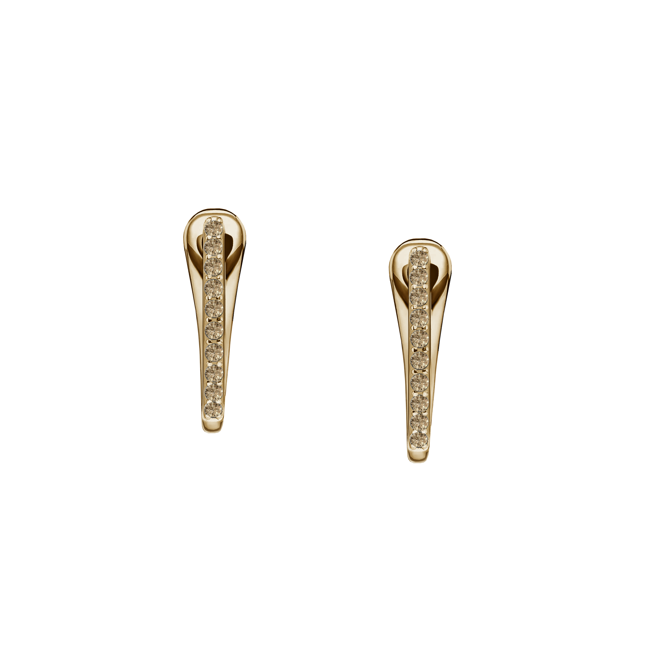 Brinco Argolas Fino Ouro Sephia® e Diamantes Champagne - ACY
