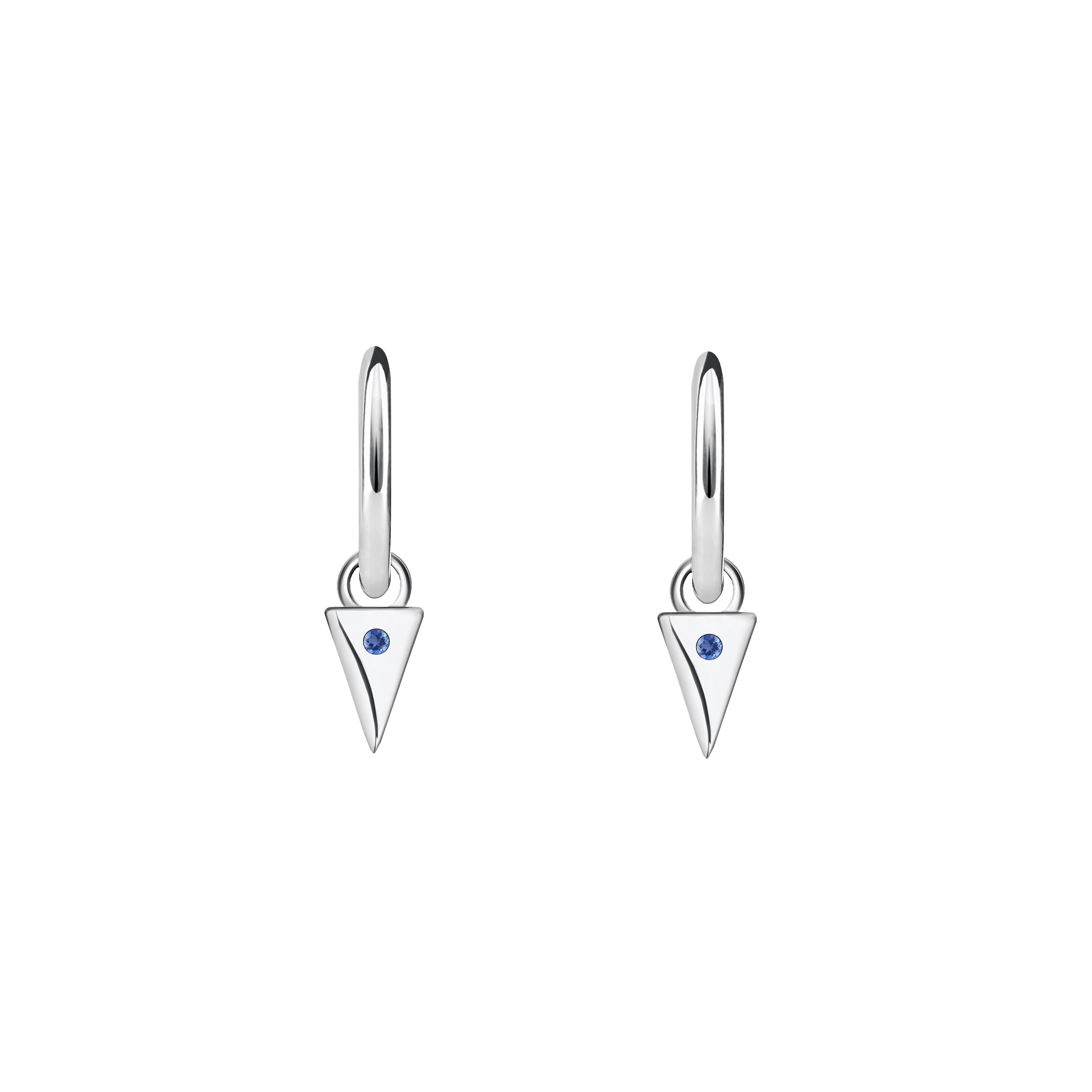 Brinco Argolas com Pingentes em Ouro Branco - MINT Safiras