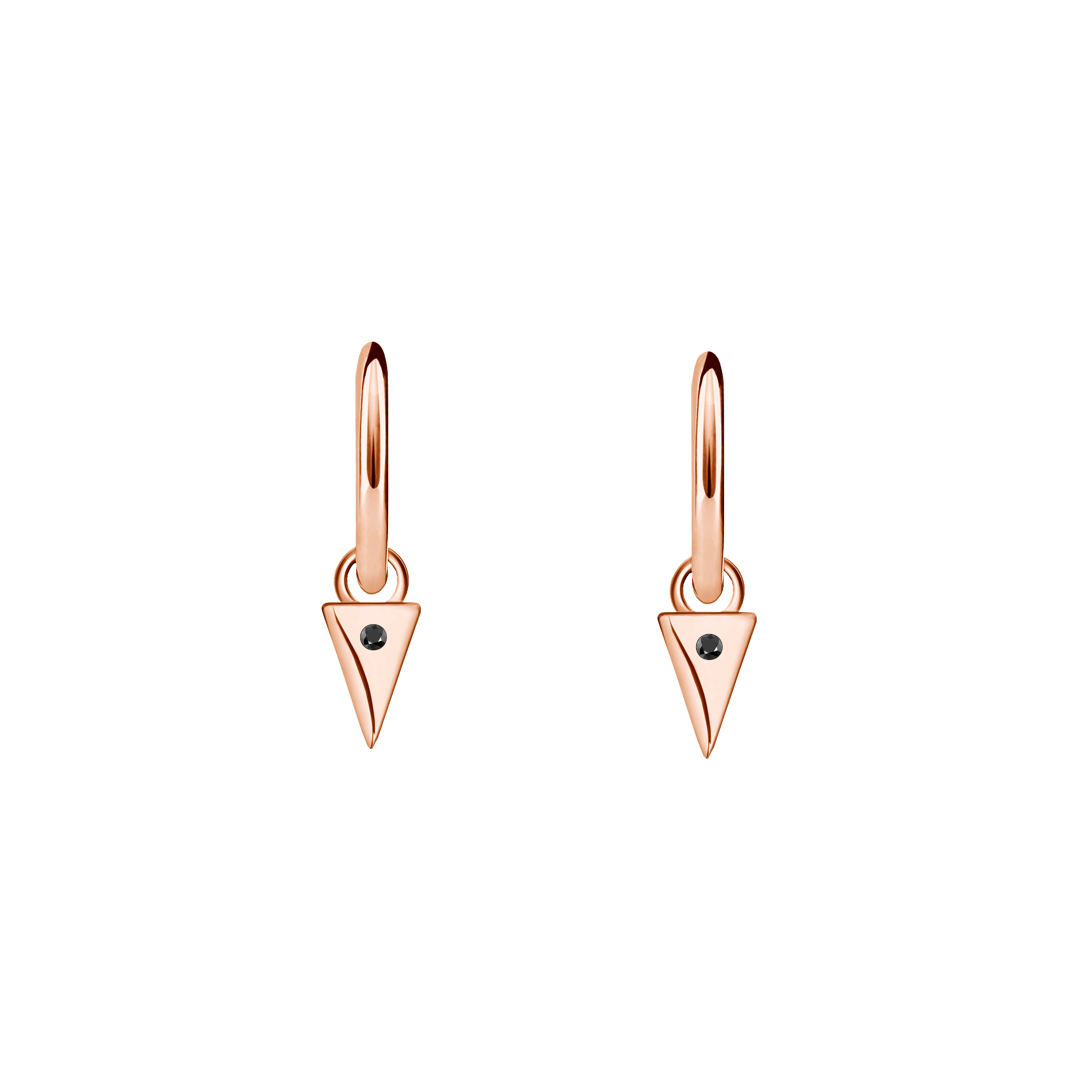 Brinco Argolas com Pingentes em Ouro Rosa - MINT Diamantes Negros