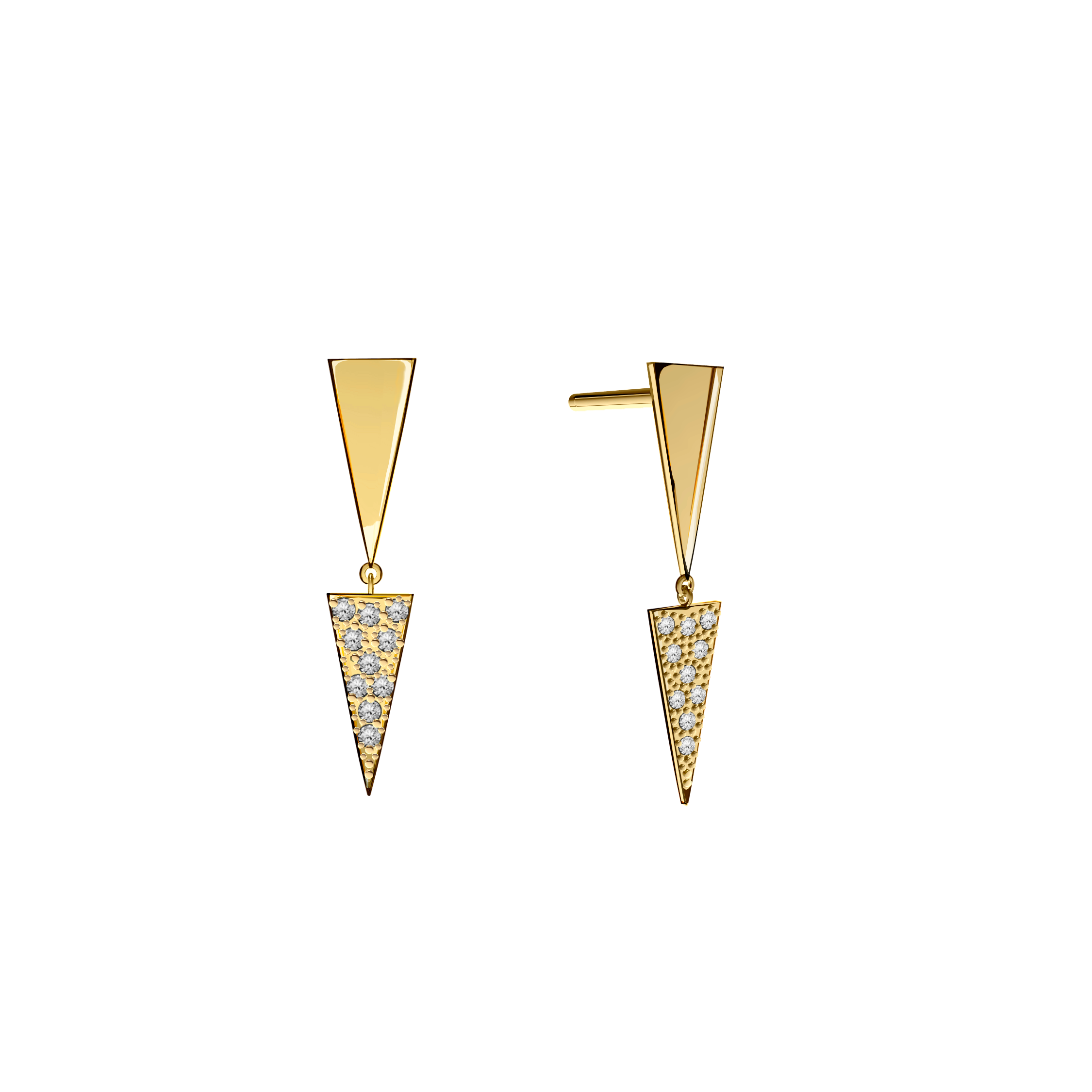 brinco de diamantes em ouro amarelo