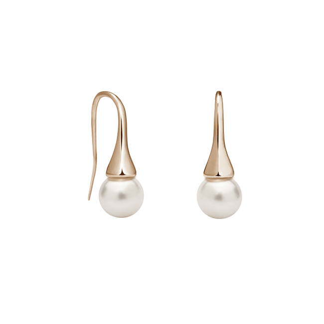Brinco de Pérolas Brancas, Ouro Sephia® - PERLE Cone