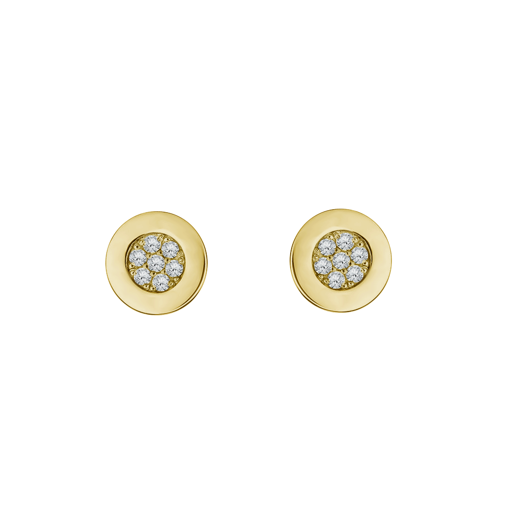 brinco stud redondo ouro amarelo