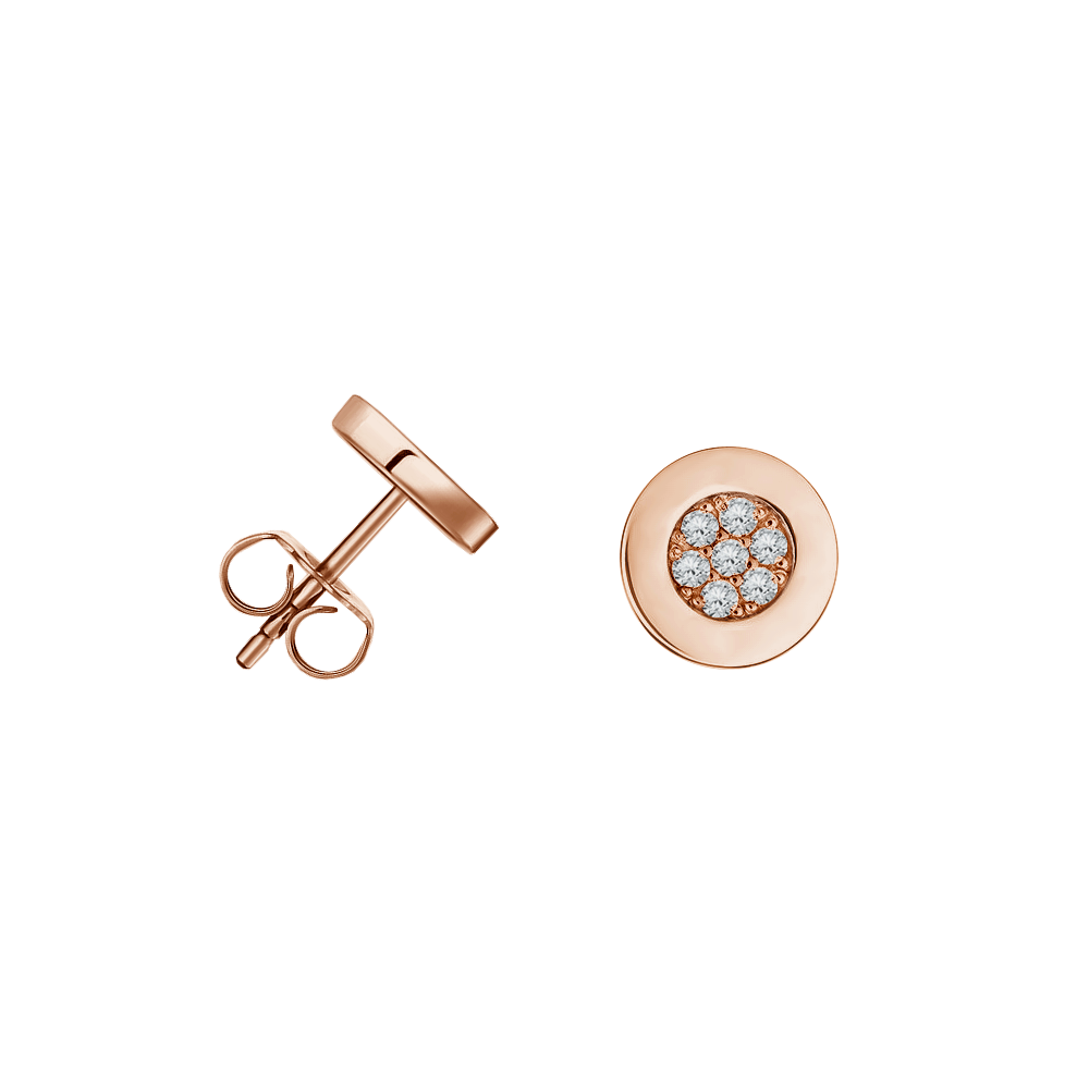 brinco ouro rosa 18k e diamantes