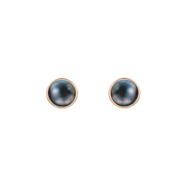 Brinco de Pérolas Negras, Ouro Rosa - PERLE Stud