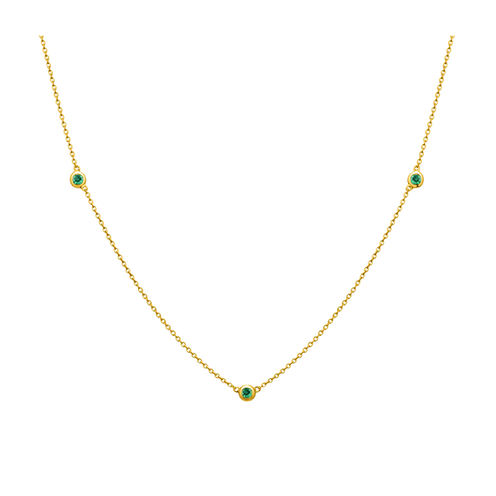colar com esmeraldas verdes