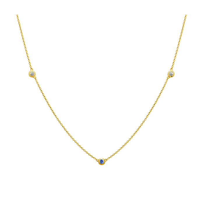 colar de diamantes e safira