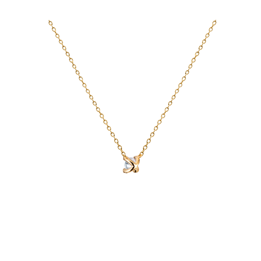 Colar Pingente Ponto de Luz Ouro Amarelo de Diamante - X