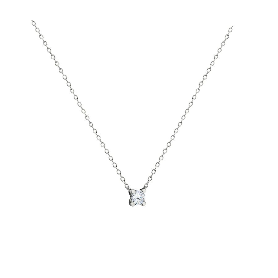 Colar Pingente Ponto de Luz Ouro Branco de Diamante - X