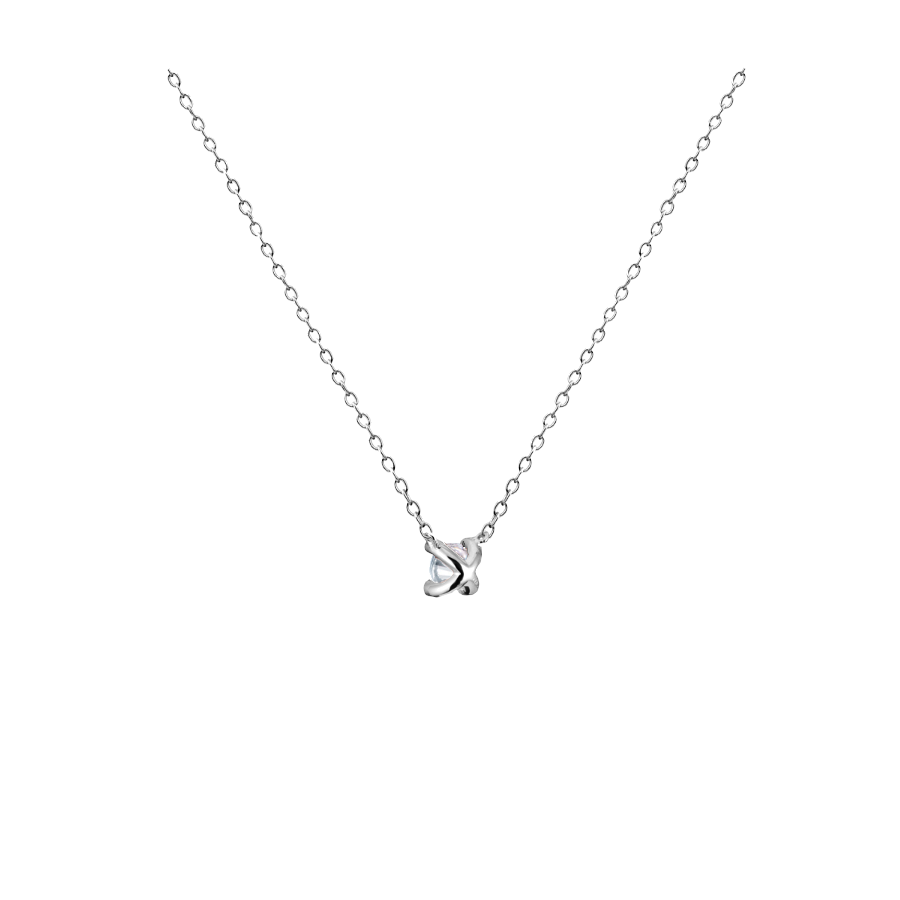 Colar Pingente Ponto de Luz Ouro Branco de Diamante - X