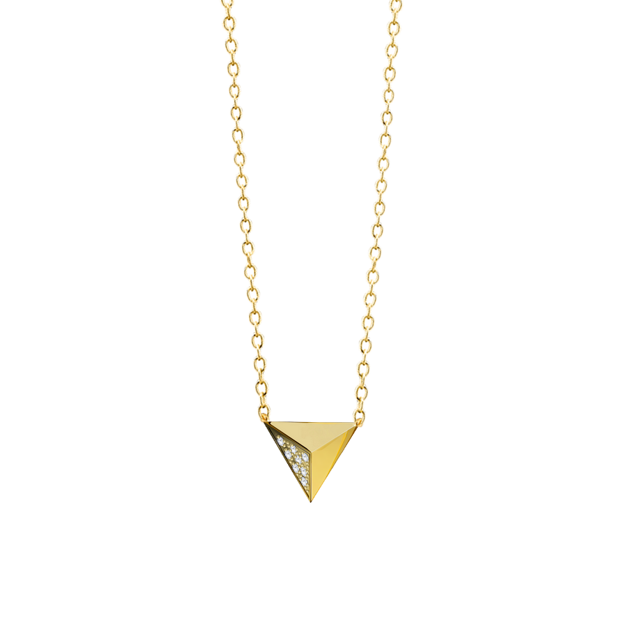 pingente piramide ouro amarelo e corrente