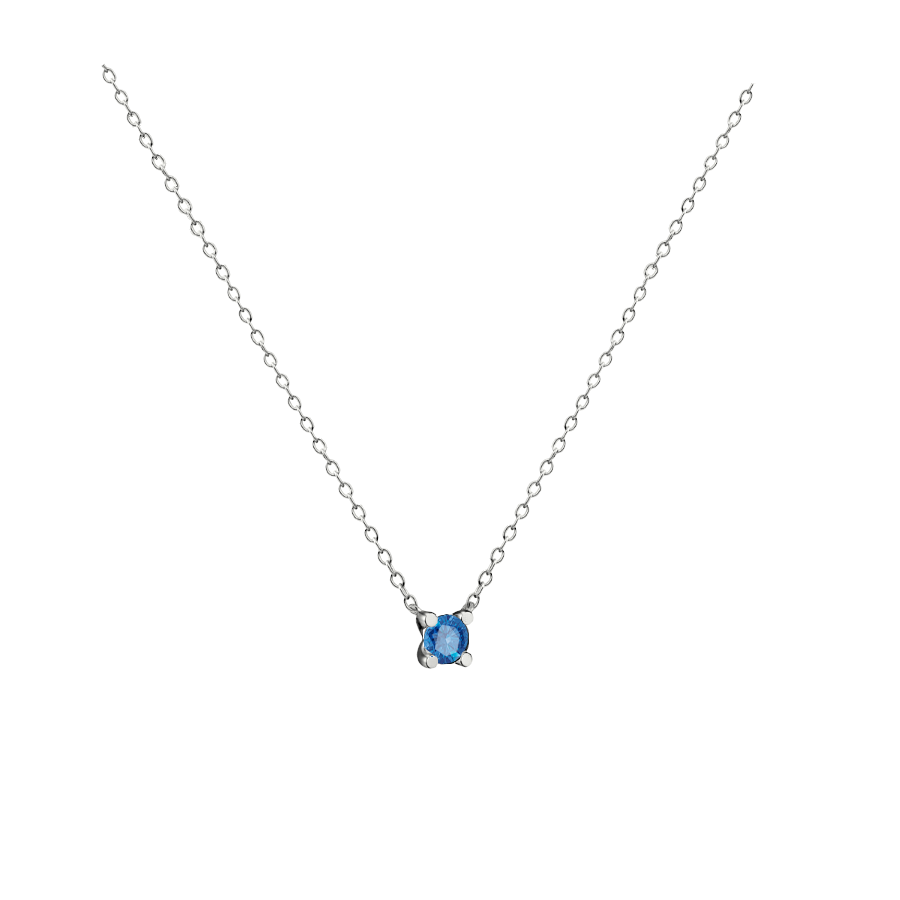 pingente ponto de luz safira azul ouro branco