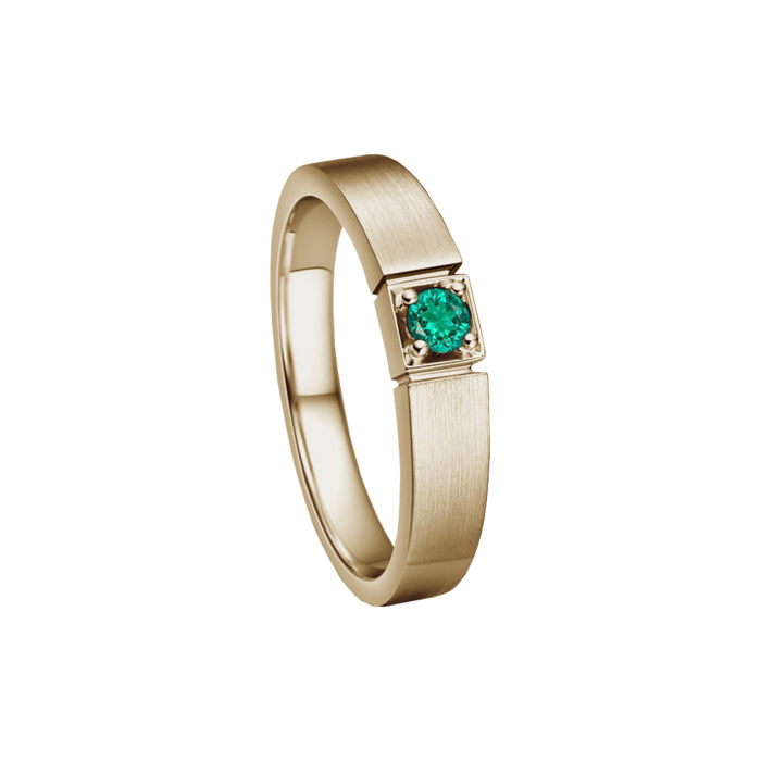 Anel Masculino Esmeralda em Ouro 18K | Sikyá Joias