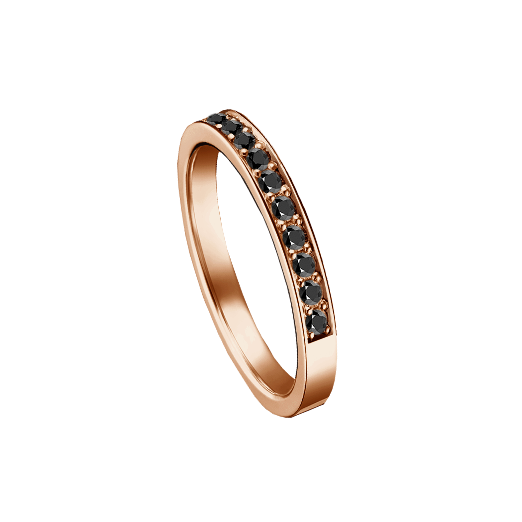 anel aparador diamantes negros ouro rosa Chic e Classico