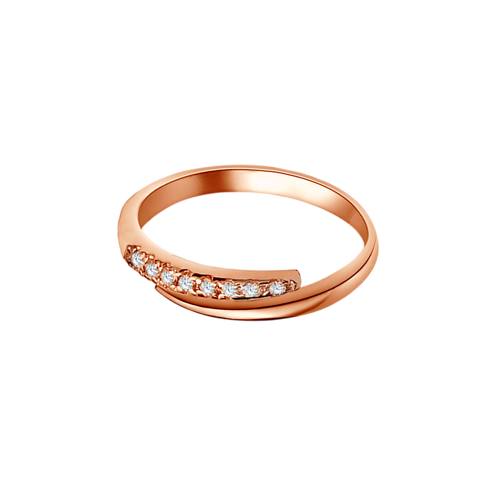 anel ouro rosa com diamantes