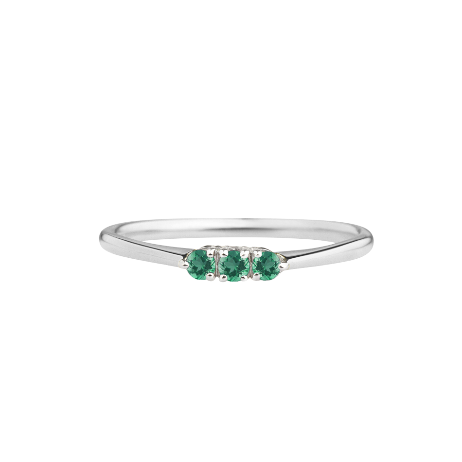 anel de esmeraldas verdes, formatura, ouro branco