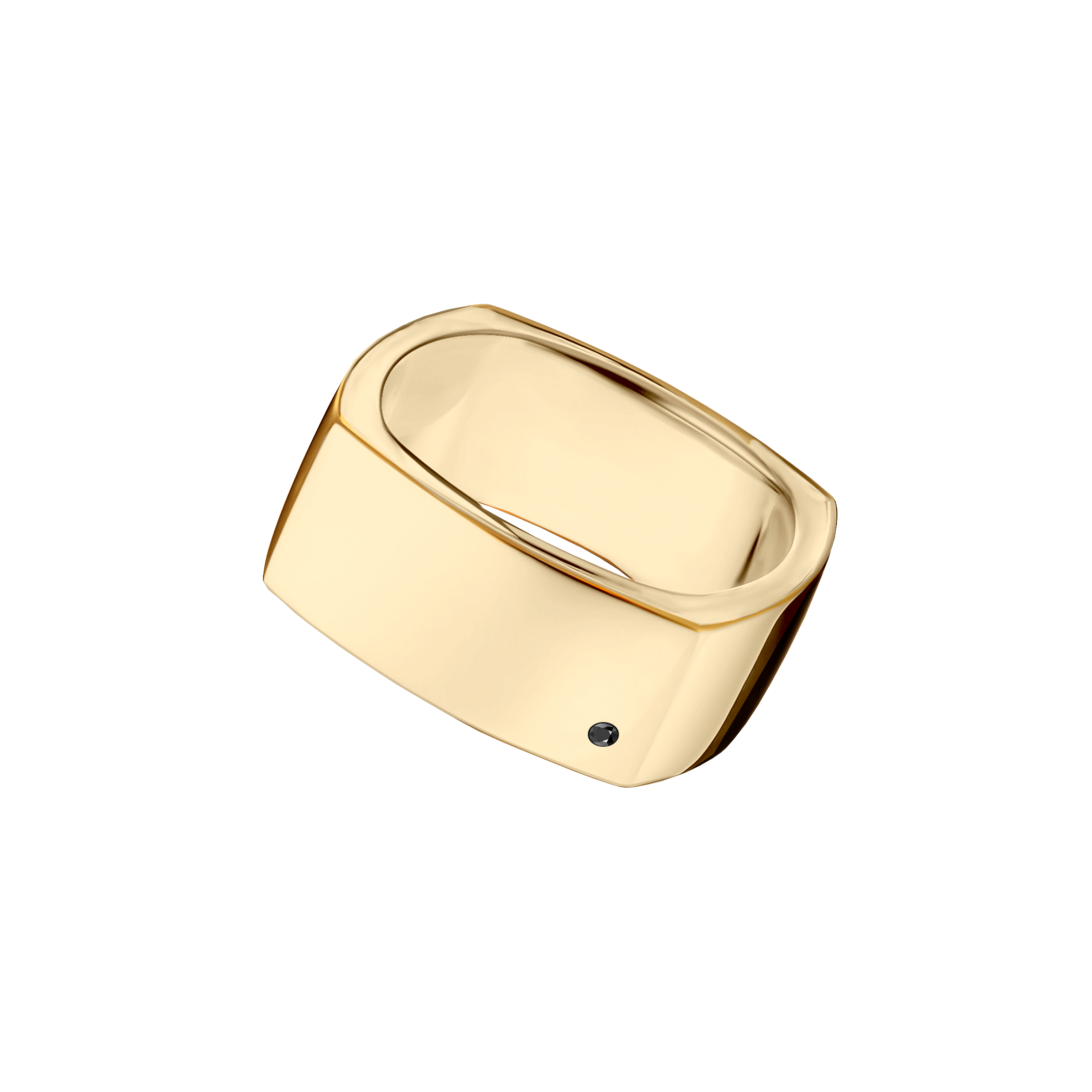 anel largo quadrado ouro amarelo 6,0 mm