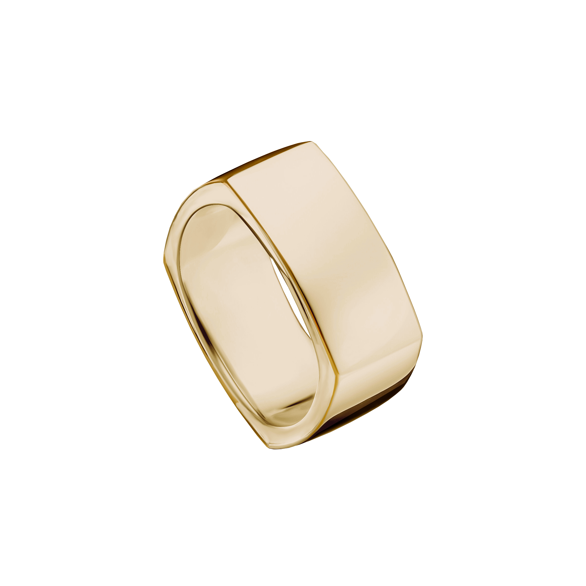 anel largo quadrado ouro Sephia® (champagne) 18k
