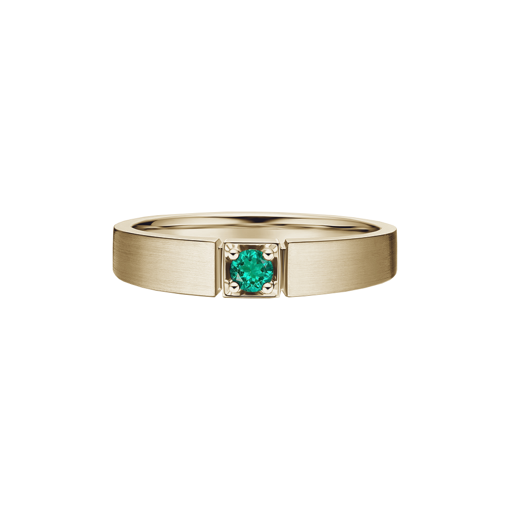 anel esmeralda em ouro chamapgne ATOMUS