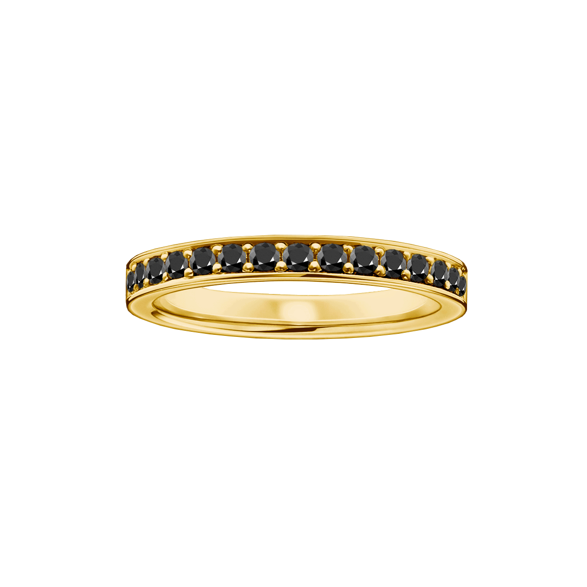 anel aparador diamantes negros ouro amarelo