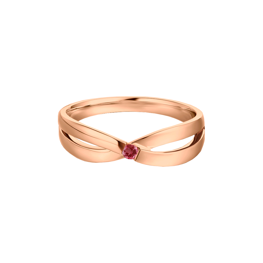 anel infinito ouro rosa rubi