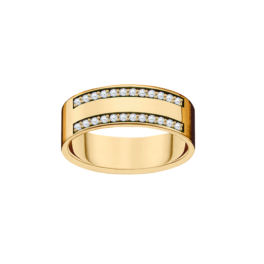 anel ouro amarelo e diamantes 6,0 mm