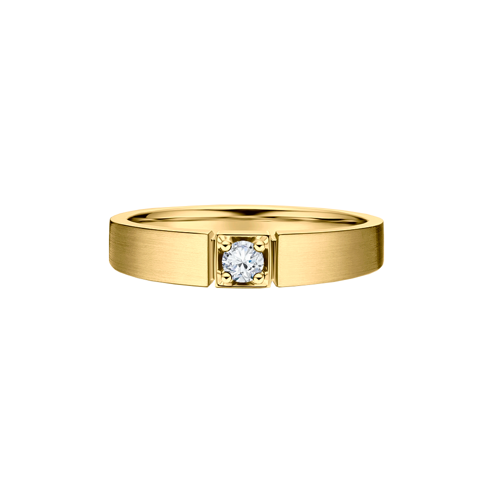 anel ouro amarelo com 1 diamante