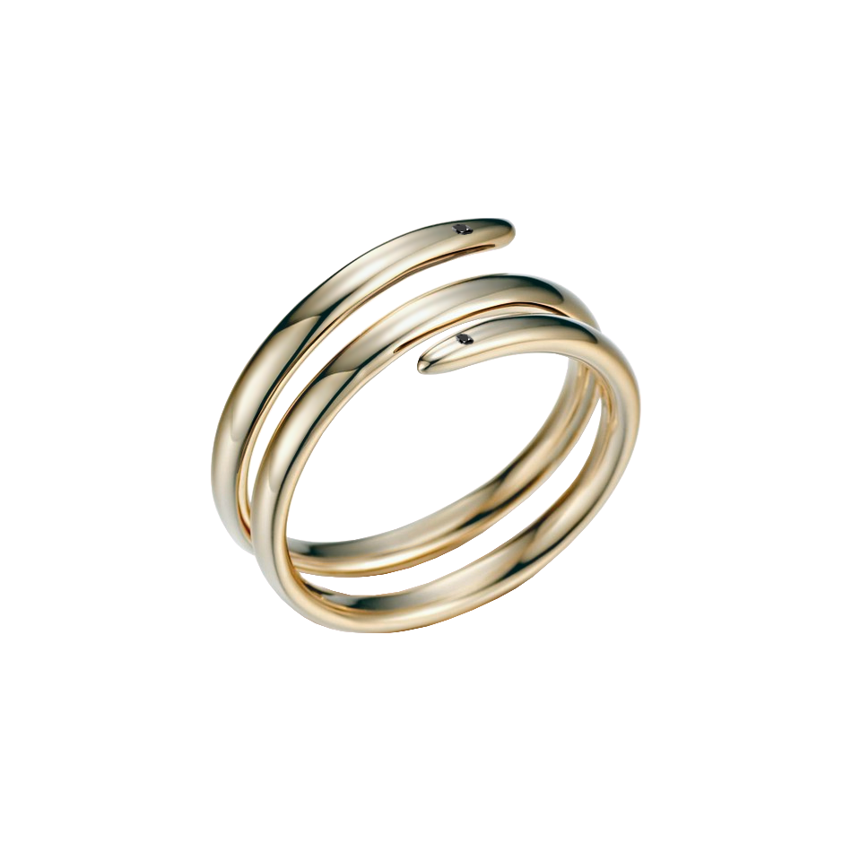 anel espiral ouro sephia champagne e diamantes negros SIKYA exclusivo