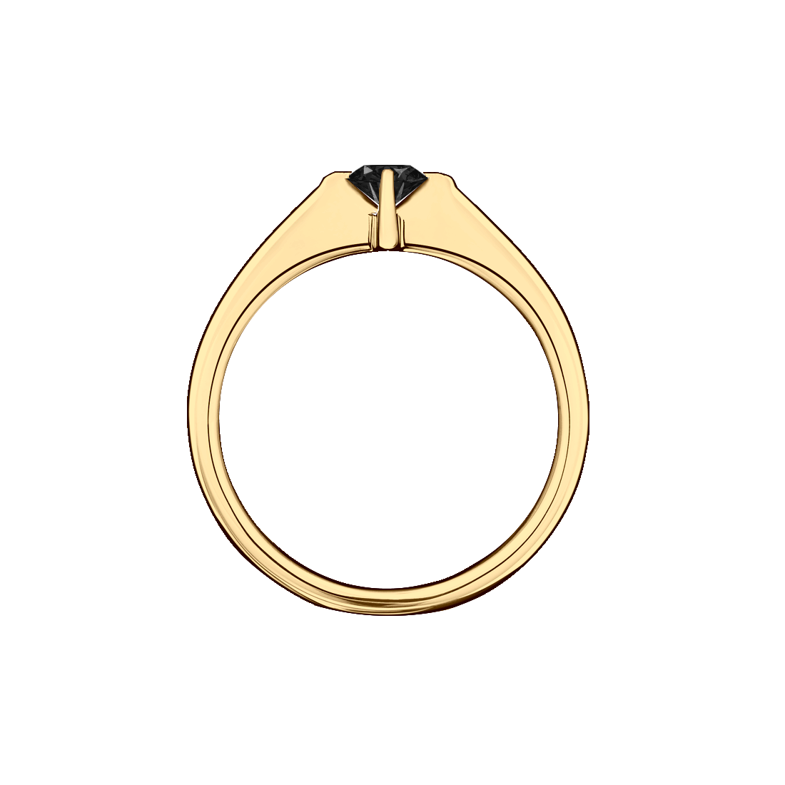 alt tag: anel solitário ouro amarelo, brilhante negro