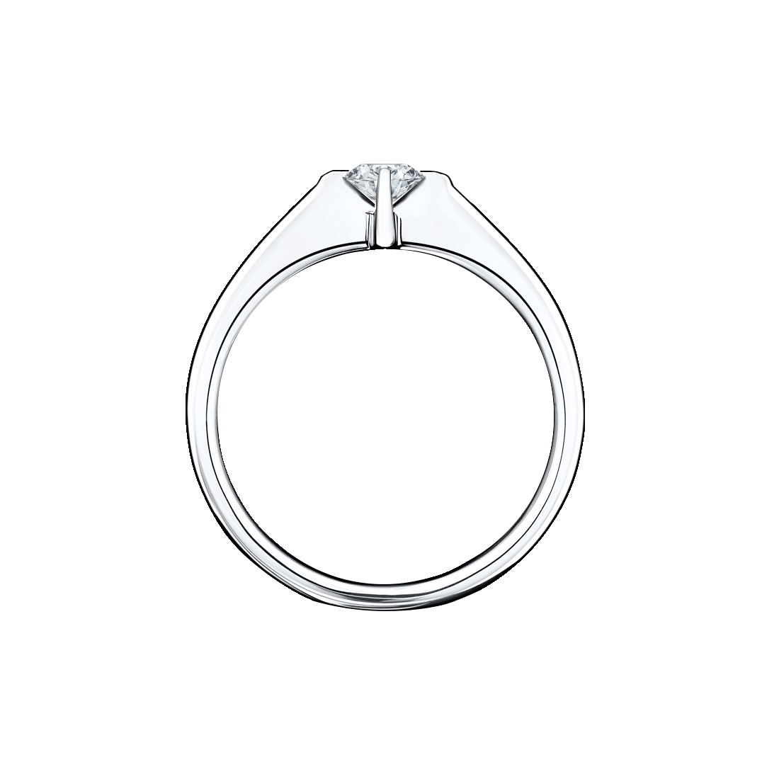 anel solitario ouro branco, diamante 15 pontos