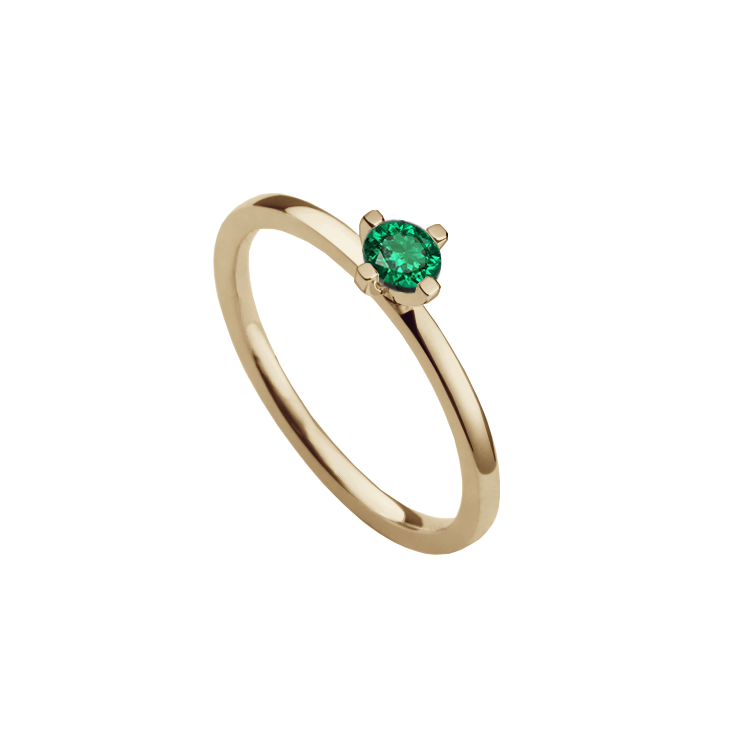 anel solitario esmeralda verde diferenciado