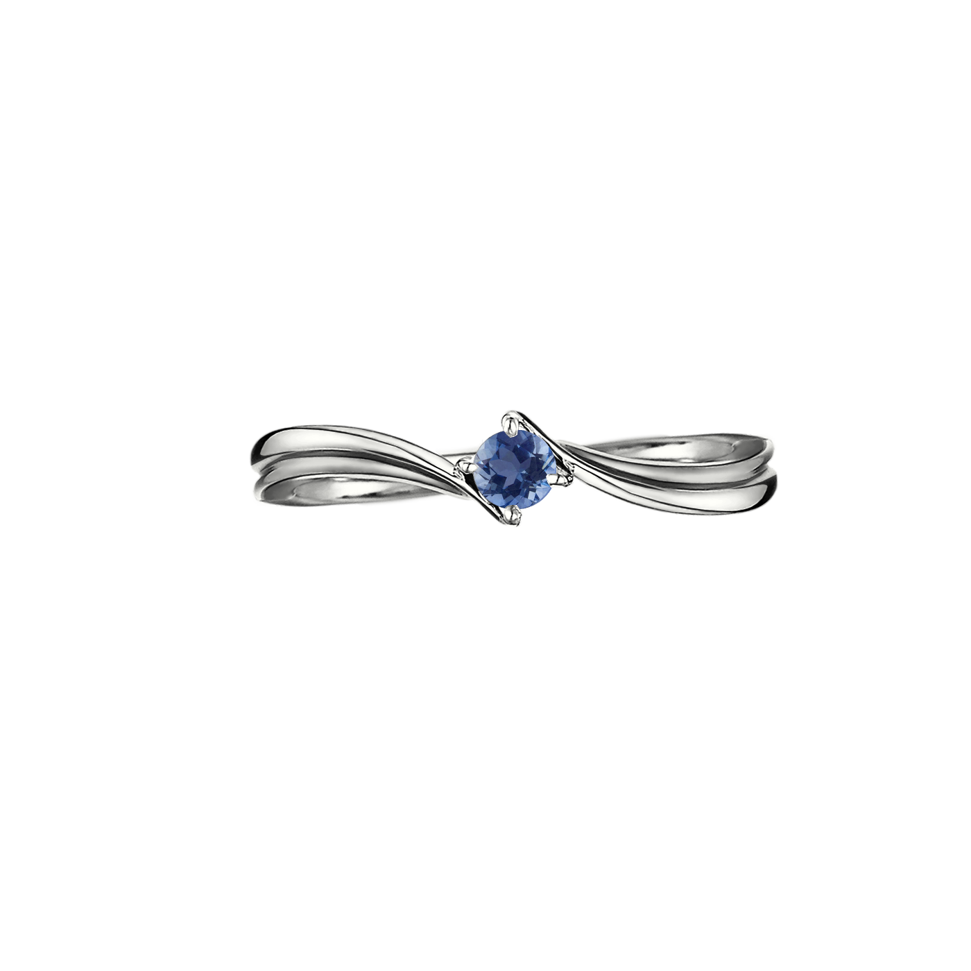 anel solitario de safira azul - WVNG Safira