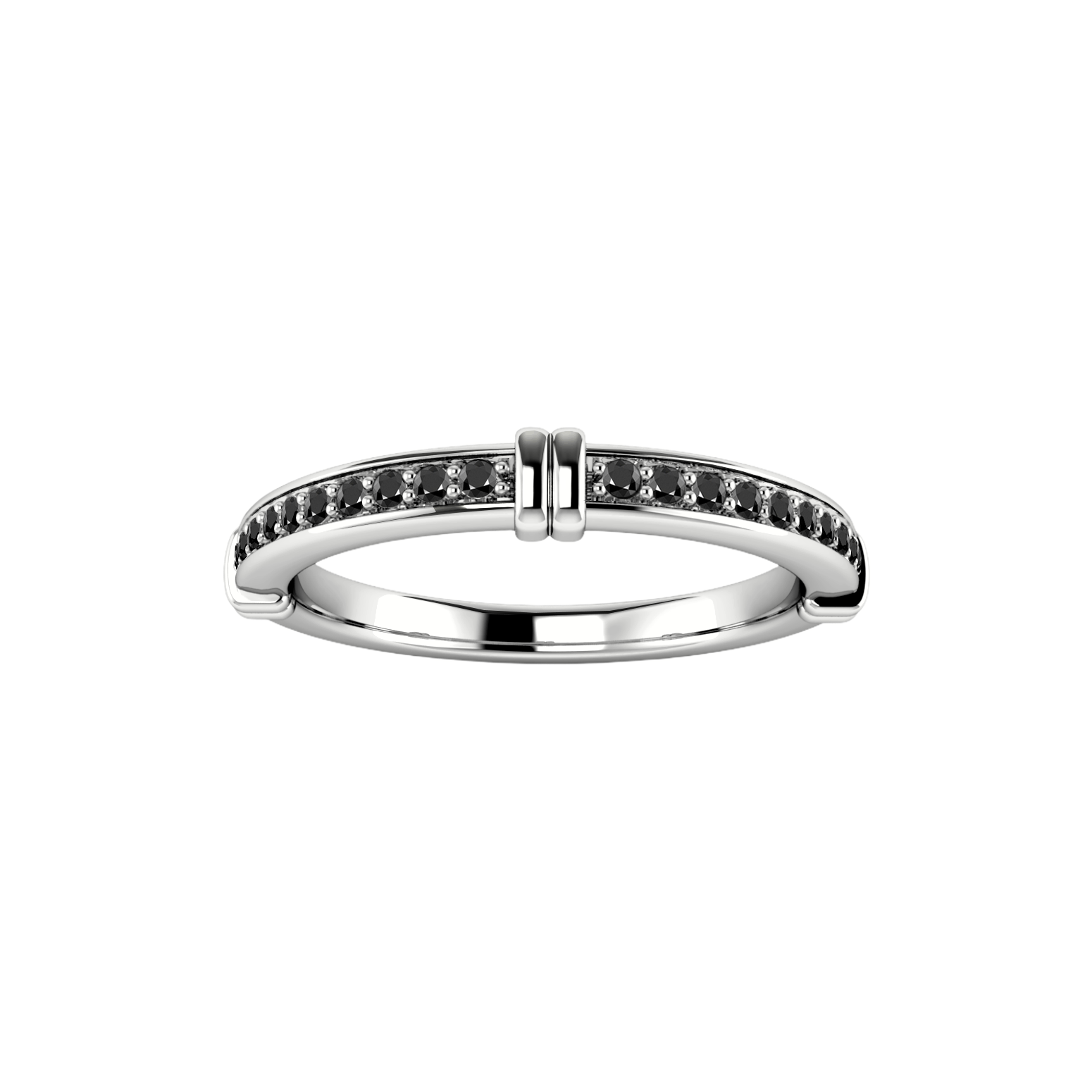 anel aparador ouro branco e diamantes negros | anel diferente